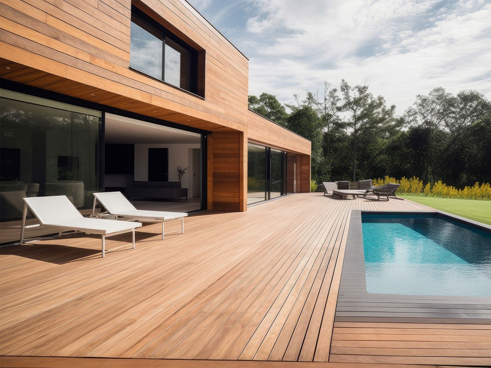 Wood plastic outdoor flooring